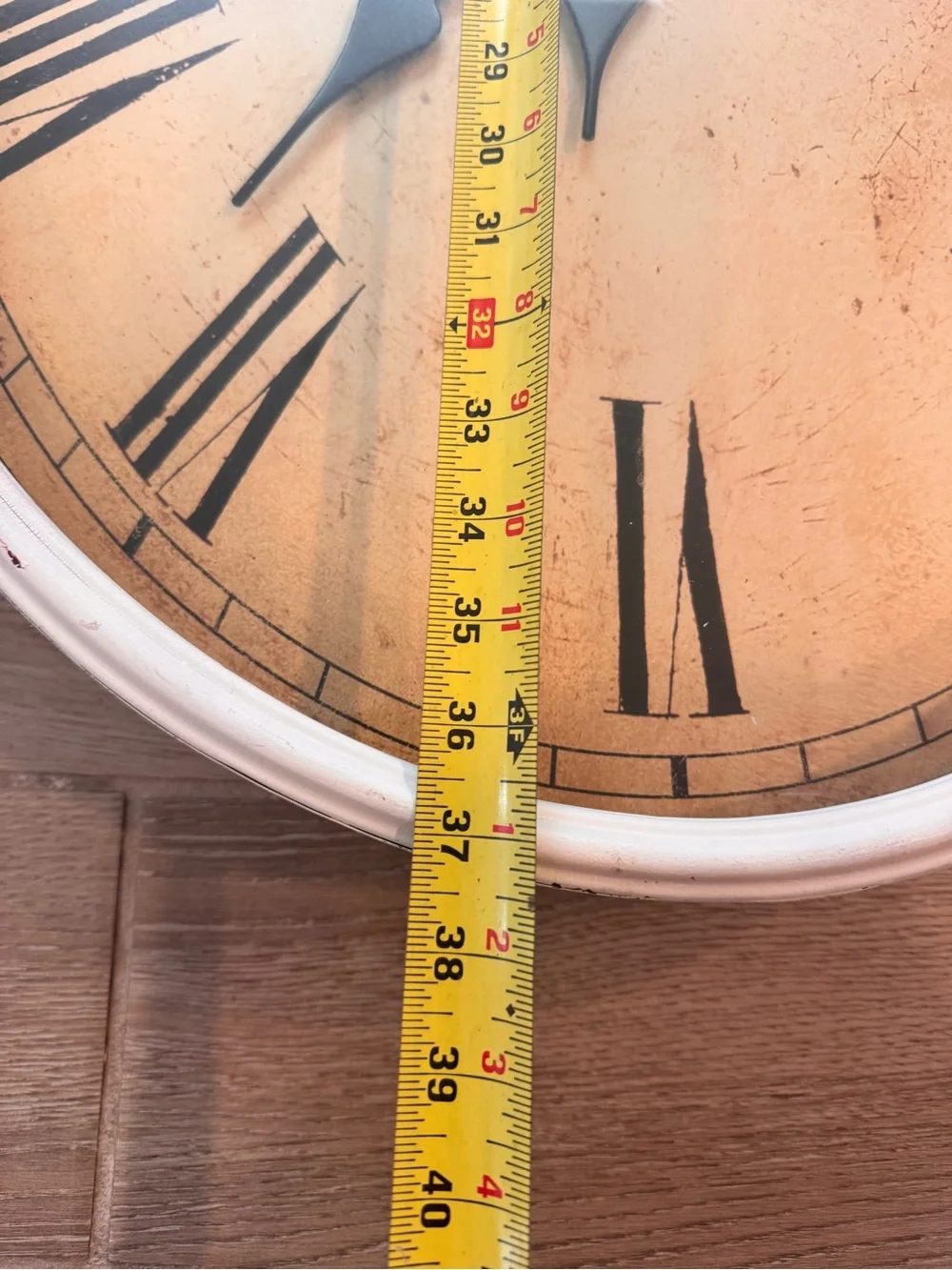 Vintage-Style Oval Wall Clock in Cream